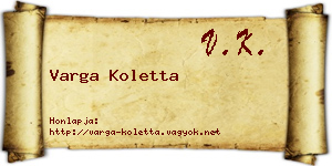 Varga Koletta névjegykártya